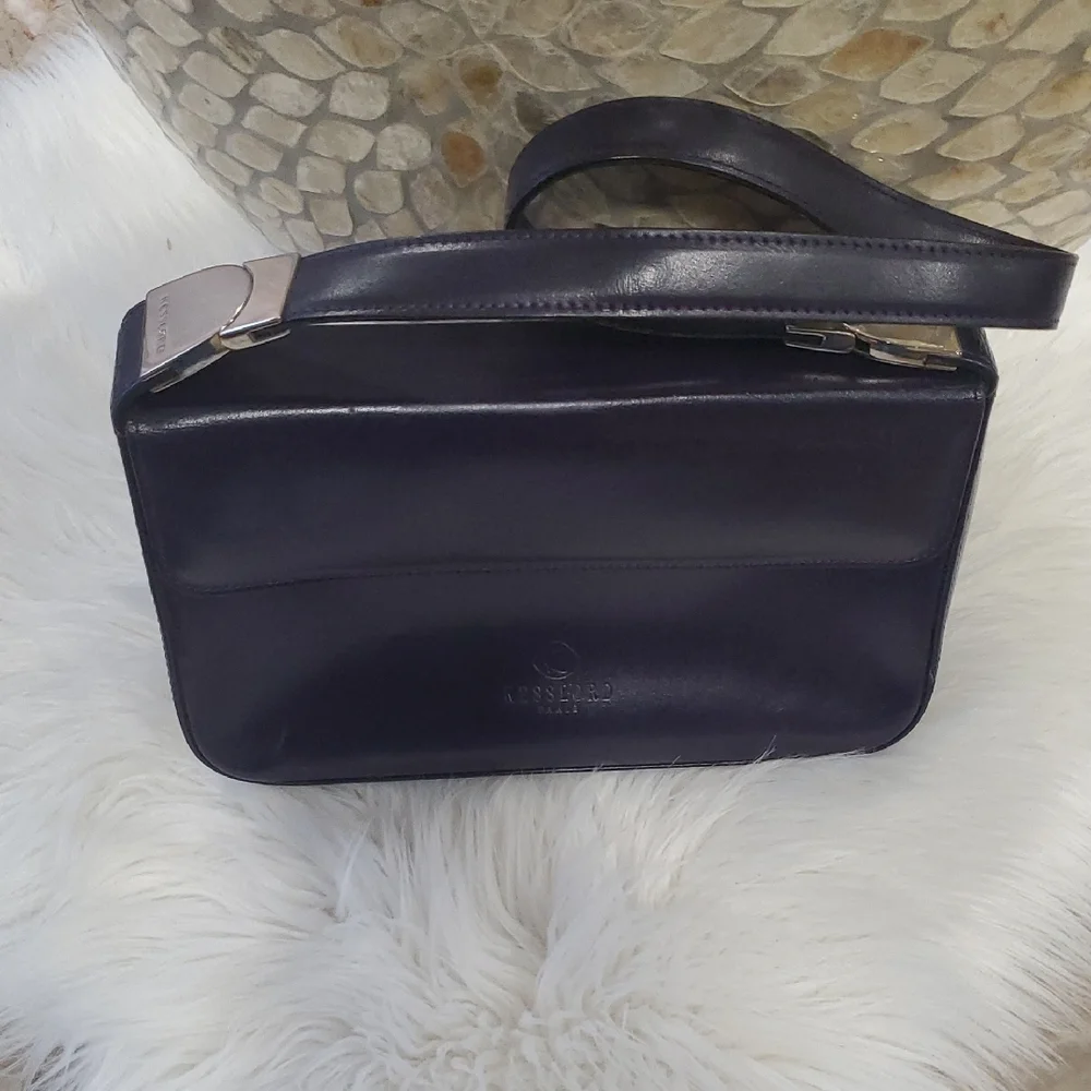 Vintage Kesslord Paris  Elegant Purple  Crescent Shoulder Bag - Picture 9 of 13